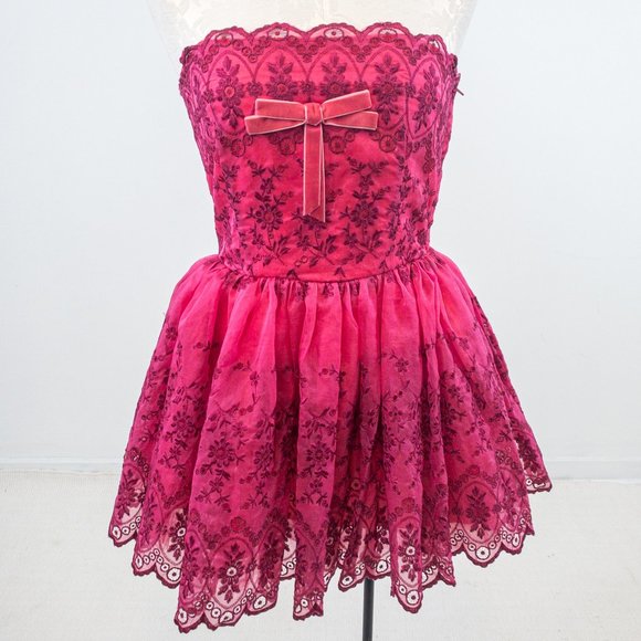 Betsey Johnson Silk Boho Princess Top Dress Pink - Picture 1 of 9